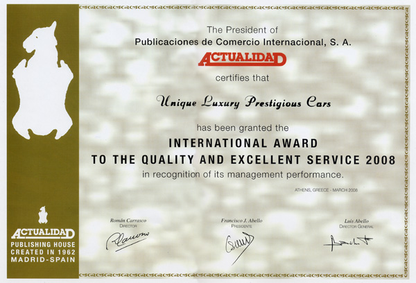 QUALITY And EXCELLENT SERVICE 2008