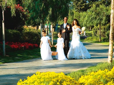 Le Meridien Limassol Spa - Wedding Couple In Hotel Gardens