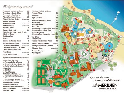 Le Meridien Limassol Spa - Hotel Resort Map