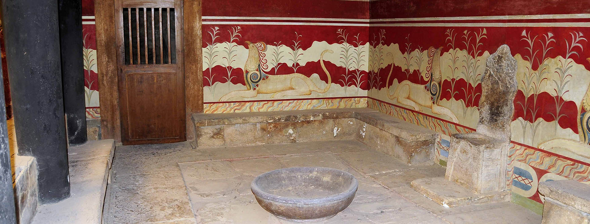The throne room at the Minoan palace of Knossos, Heraklion