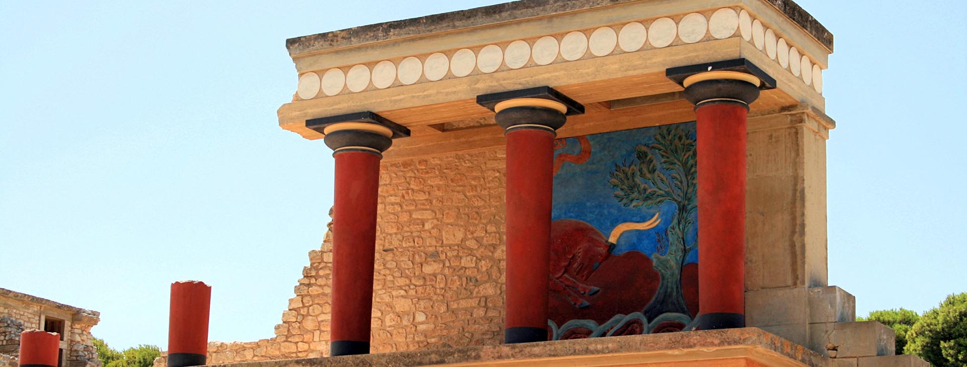 The Minoan palace at the archaeological site of Knossos, Heraklion