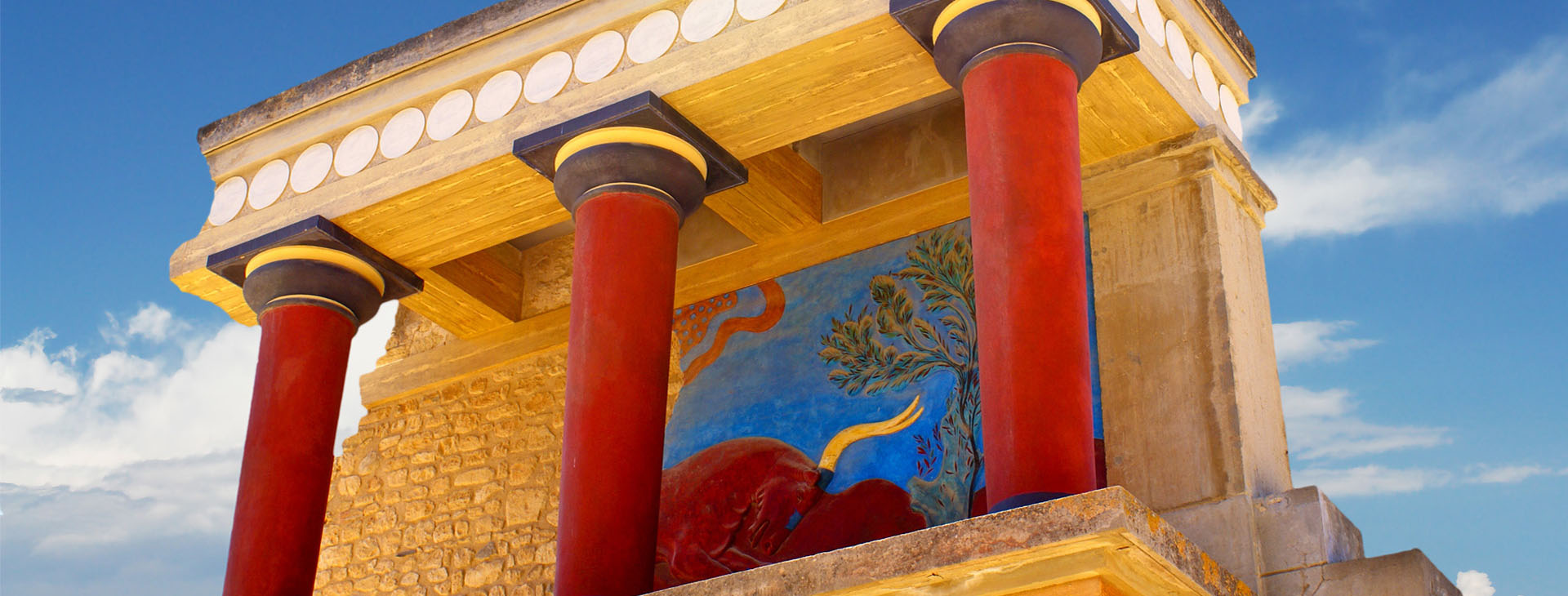 The Minoan palace at the archaeological site of Knossos, Heraklion