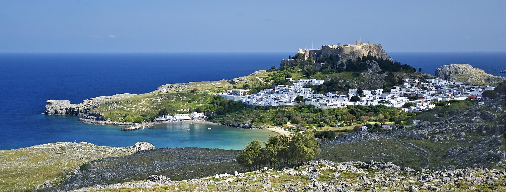 Lindos village and its acropolis Rhodes island